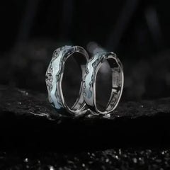 New Enamel Luminous Adjustable Finger Ring Vintage Luxury Love Couples Rings Glow In Dark Y2K Jewelry Valentine's Day Gifts