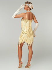 1920s Flapper Dress - Sequin Beaded Gatsby Fringe Mini - Plus Size