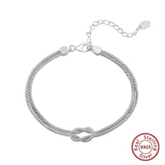 ORSA JEWELS Classic 14K Gold Double Layer Corn Chain Bracelet Fashion 925 Sterling Silver Bracelet for Women Party Jewelry SB196