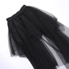 Casual Skirts Punk Sexy Net Yarn High-Waisted Irregular Skirt for Women Summer New European and American Gothic Style Versatile