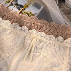 XL-3XL Big Size Women Lace Panties Summer Transparent Hollow Briefs Female Lingerie Sexy Underwear Breathable Underpants New