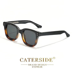 CATERSIDE Retro Square Sunglasses Men Large Frame Design Core Insert Temple Women's Sun Glasses High-Quality Travel Party UV400