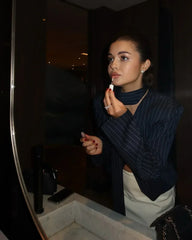 Tuularose Stripe Tailored Coat For Women Lace Up V Neck Long Sleeves Coat Female Fashion Elegant High-End Formal Tailored Coat