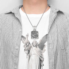 Fairy Tale St George Slaying Dragon Stainless Steel Men Women Necklaces Pendants Chain Punk Jewelry Creativity Gift Wholesale