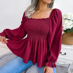 Loose Fit Chiffon Blouse - Elegant Polyester Top | Femstylo - Femstylo