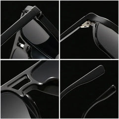 SO&EI Fashion Double Bridges Square Rivets Women Sunglasses Retro Men Gradient Shades UV400 Sun Glasses