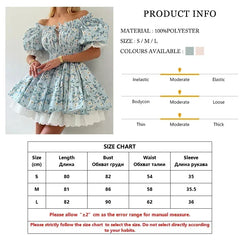 Clacive Summer Slim Print Women's Dress Fashion Slash Neck Short Sleeve Mini Dresses Elegant High Waist Patchwork Female Dress