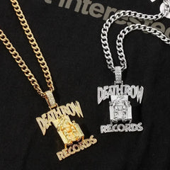 Men Hip Hop Full Rhinestone King Queen Pendants Necklaces Bling Bling Iced Out Cuban Link Chain Hiphop Necklace Men Jewelry Gift