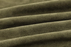 TRAFZA Women Brown Green Suede Jacket Loose Casual Bomber Coat Lapel Zipper Long Sleeve Jackets Vintage Lady Motorcycle Outwears