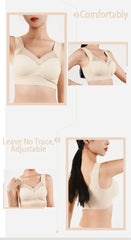 Women's Strappy Push Up Bra Seamless Padded Tops Casual Plus Size Soft Wireless Woman Bras XL-6XL Ice Silk Underwear