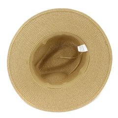 New Big Size 59-60CM Panama Hat Summer Sun Hats for Women Man Outdoor Beach Straw UV Protection Cap Chapeau Jazz Trilby Cap