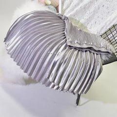 Classic Golden Velvet Pleated Skirt High Waist Retro Style Fashion Office Lady Pleated Long Skirt Winter Velvet Skirt 90cm Long