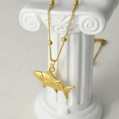 1Pc Temperament Fashion Summer Beach Blue Marine Life Sea Horse Shell Turtle Mini Fish Bead Necklace Classic Clavicle Chain