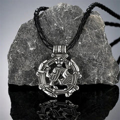 Vintage Vikings Loki Hollow Necklaces Men Stainless Steel Norse Mythology Trinity Pendant Amulet Scandinavian Jewelry Male Gifts