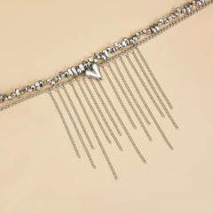 Fashion Heart Beaded Necklace for Women Boho Elegant Irregular Crystal Chain Y2K Choker Exquisite Party Gift Jewelry Accessories