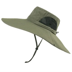 Summer Bucket Hat For Men Fisherman Cap Fishing Outdoor Sunshade Wide Visor Brim UV Sunscreen Riding Hiking Suncreen Sunhat