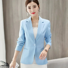 Royal Blue Suit Jacket Women's Stylish Slim Coat New Fall Women Blazer Pink, Red, White, Black Girl Tops Reefer Jackets