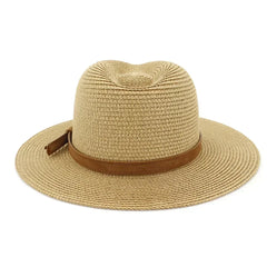 New Big Size 59-60CM Panama Hat Summer Sun Hats for Women Man Outdoor Beach Straw UV Protection Cap Chapeau Jazz Trilby Cap