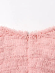 Patchwork Edible Tree Fungus Elegant Dresses For Women Round Neck Short Sleeve High Waist Temperament Dress Female Fashion