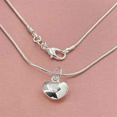 925 Sterling Silver Heart Pendant - Minimalist Fine Jewelry - Gift for Her