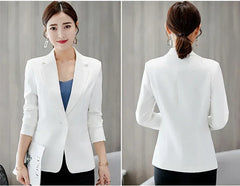 Royal Blue Suit Jacket Women's Stylish Slim Coat New Fall Women Blazer Pink, Red, White, Black Girl Tops Reefer Jackets