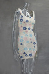 Colorful Rhombus Sequins Sexy Mini Dress Elegant Chic Straps Slit Bodycon Party Dresses Summer Holidays Evening Women Dress 2025