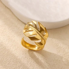 Stainless Steel Flower Open Rings For Women Trend Wedding Heart Jewelry Gold Color Geometric Hollow Ring Daily Accessories Gift