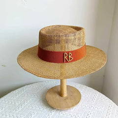 Summer Straw Hat 2024 New Flat Top French Straw Hat Elegant Women's Outdoor Vacation Sun Hat Summer Hat 모자 gorras beach