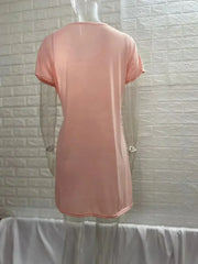 Dress Women Summer O-neck Short Sleeve Asymmetrical Lace Up Waist Solid Color Dresses 2022 Casual Vestidos Dropshipping JQMY9675