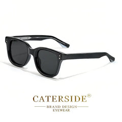 CATERSIDE Retro Square Sunglasses Men Large Frame Design Core Insert Temple Women's Sun Glasses High-Quality Travel Party UV400