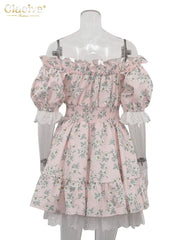 Clacive Summer Slim Print Women's Dress Fashion Slash Neck Short Sleeve Mini Dresses Elegant High Waist Patchwork Female Dress