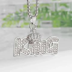 Ice Out Zircon Polite Gesture Middle Finger Necklace Men Women Punk Hip Hop Rap Rock Party Jewelry Gift