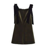 TFMLN Autumn New Women Dress 2024 Slim Chic Sleeveless Dress Bow Casual Mini Frock Female Fashion Elegant Short Party Dress