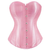 Formvana Satin Overbust Corset Simple Vintage Elegant Bustier Plastic Boned Waist Cincher Shapewear Gothic Sexy Korset Plus Size