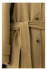 CHIC VEN Korean Women Woolen Coat Single Breasted Loose Stand Collar Belt Long Double-sided Ladies Overcoat Autumn Winter 2024