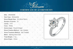 JewelryPalace Moissanite D Color 0.5ct 1ct 1.5ct 2ct 3ct Round S925 Sterling Silver Wedding Engagement Ring for Women