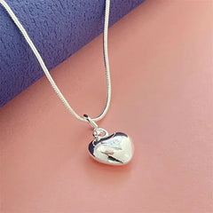 925 Sterling Silver Heart Pendant - Minimalist Fine Jewelry - Gift for Her