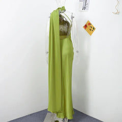 Backless Lace-Up Maxi Dress | Ribbon Sleeveless Evening Gown - Femstylo