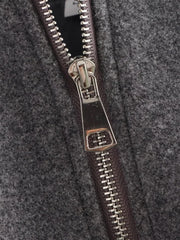 Ladies Fashion Autumn Winter Jacket Women Retro Round Neck Long Sleeve Elastic Hem Zipper Soft Bomber Jacket Women Coat Female