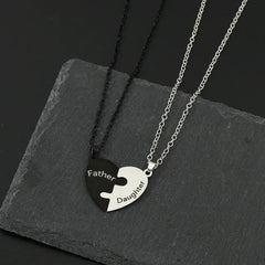 Father Mom Son Daughter Family Necklace Love Heart Puzzle Pendant Necklace Stainless Steel Jewelry for Women Mother's Day Gift