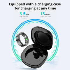 2024 COLMI R02 Smart Ring with Charging Case for Men Women, Battery Life, 39 Days, Health Monitor, 5ATM Waterproof