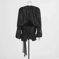 Women's A-Line Mini Dress with Long Sleeves & Empire Waist