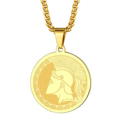 Mens Ancient Greek God Spartan Warrior Pendant Gladiator Necklace Women Mythology Spartan Helmet Charm Neck Chain Amulet Jewelry