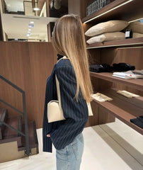 Tuularose Stripe Tailored Coat For Women Lace Up V Neck Long Sleeves Coat Female Fashion Elegant High-End Formal Tailored Coat