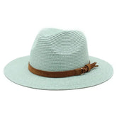 New Big Size 59-60CM Panama Hat Summer Sun Hats for Women Man Outdoor Beach Straw UV Protection Cap Chapeau Jazz Trilby Cap