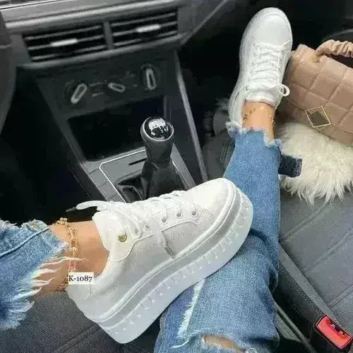 Casual Platform Women's Shoes Flat Womens Sneakers - Femstylo