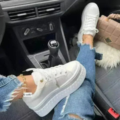 Casual Platform Women's Shoes Flat Womens Sneakers - Femstylo