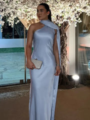 Backless Lace-Up Maxi Dress | Ribbon Sleeveless Evening Gown - Femstylo