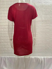 Dress Women Summer O-neck Short Sleeve Asymmetrical Lace Up Waist Solid Color Dresses 2022 Casual Vestidos Dropshipping JQMY9675