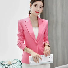Royal Blue Suit Jacket Women's Stylish Slim Coat New Fall Women Blazer Pink, Red, White, Black Girl Tops Reefer Jackets